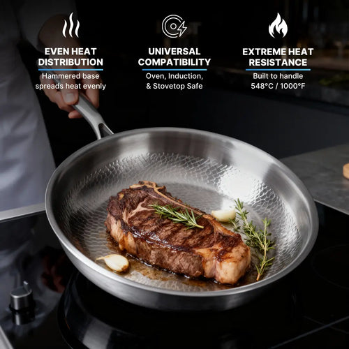 Pure Titanium Hammered Pan