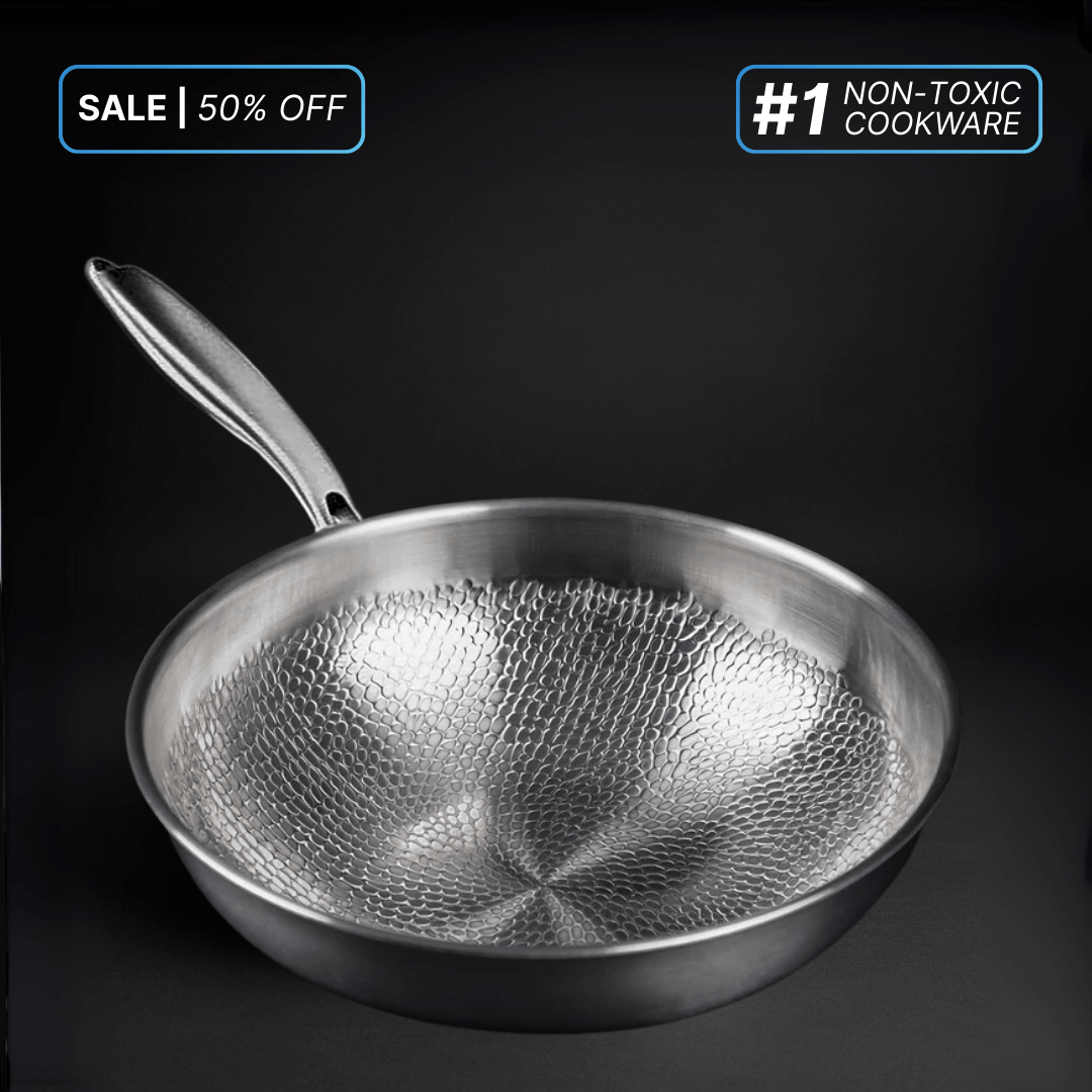 Pure Titanium Hammered Wok Pan - Titan's Kitchen