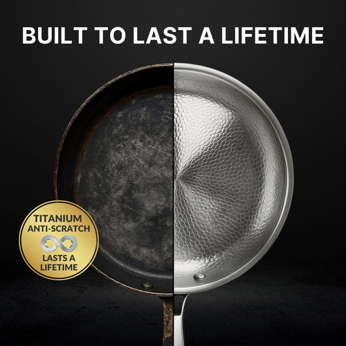 Pure Titanium Hammered Wok Pan