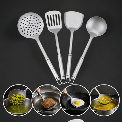 4 - Piece Titanium Utensil Set - Titan's Kitchen