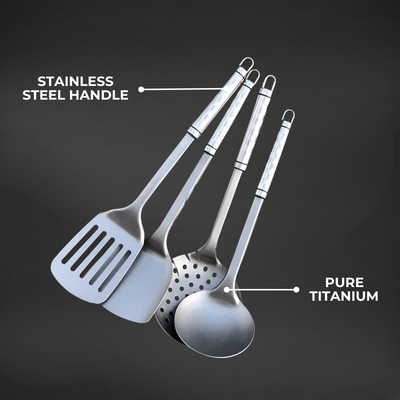 4 - Piece Titanium Utensil Set - Titan's Kitchen