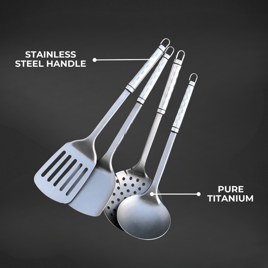 4 - Piece Titanium Utensil Set - Titan's Kitchen