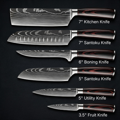 Damascus Knife Set (6pc)